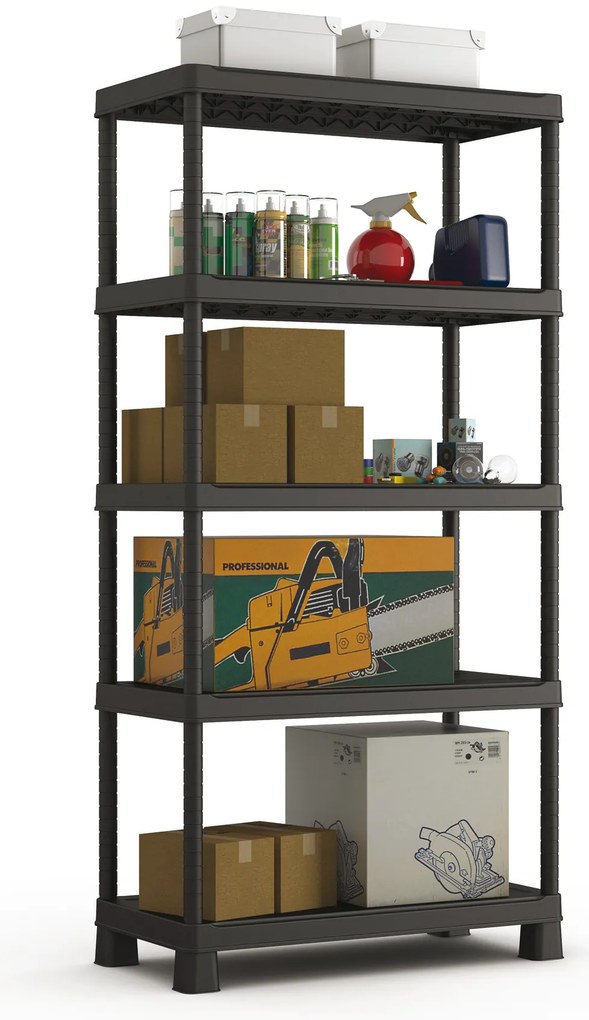 KIS-KETER Tribac 009933BK01 Regál 5 políc, šírka 90 cm
