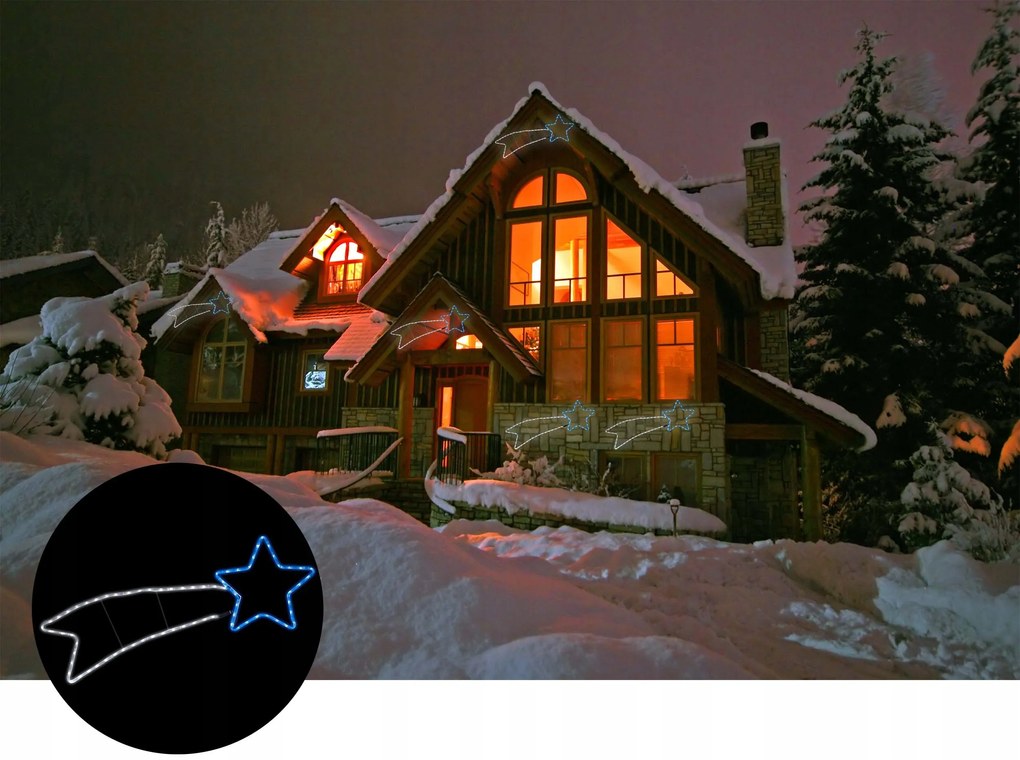Vonkajšie vianočné osvetlenie - kométa | modro-biela
