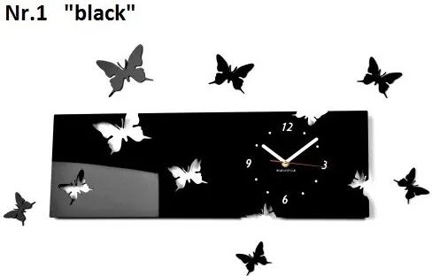domtextilu.sk Motýle nástenné hodiny z akrylového skla 7834-21296
