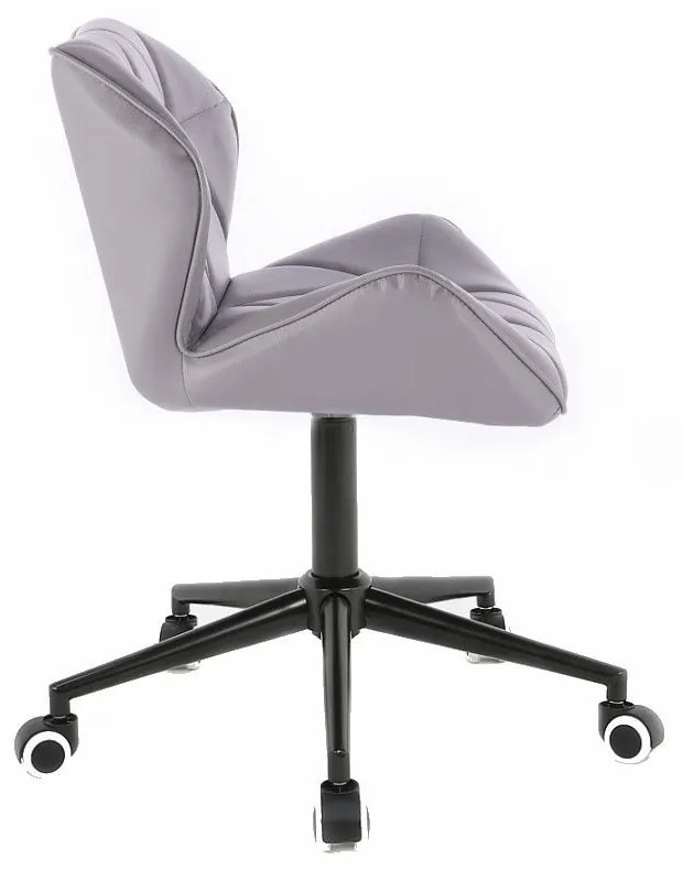 LuxuryForm DESIGN Stolička MILANO na čiernej podstave s kolieskami - sivá
