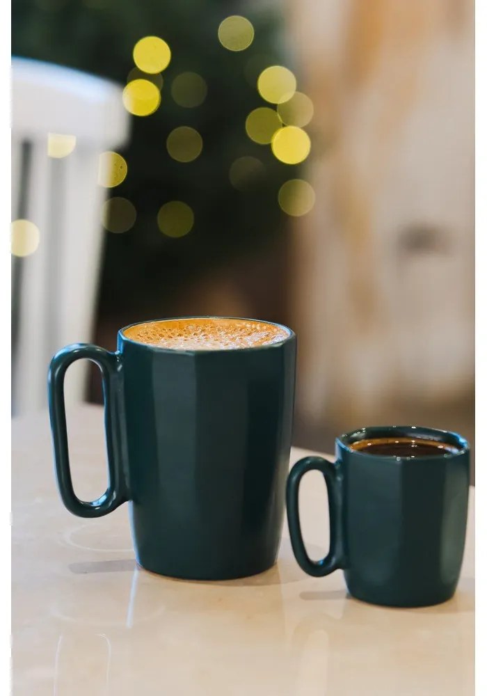 Tmavozelené kameninové hrnčeky v súprave 2 ks na espresso 80 ml Fuori – Vialli Design
