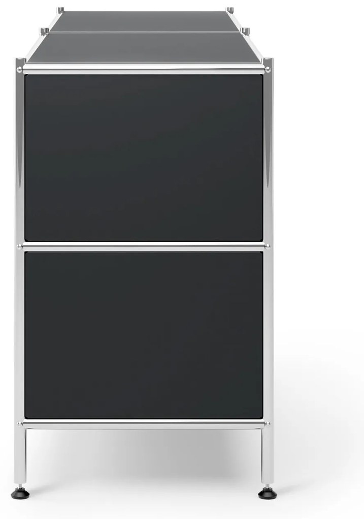 Kovová nízka skrinka »CN3« so 4 zásuvkami, čierna