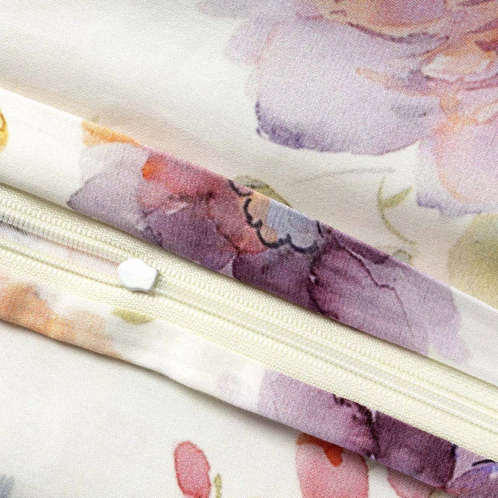 SATÉNOVÉ OBLIEČKY LUXURY FARYA 200X220 CM, 2KS 70X80 CM KVETY