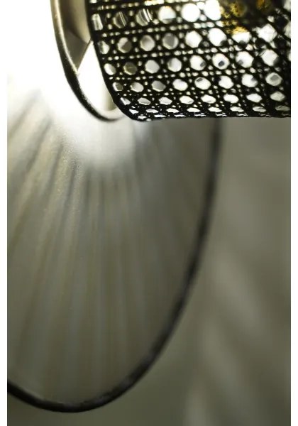 Duolla - Nástenné svietidlo TOKYO RATTAN 1xE27/15W/230V pr. 50 cm strieborná/čierna