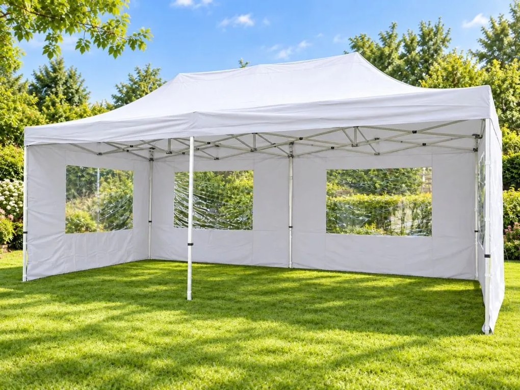 záhradný párty stan zelený 3 x 6 m + bočné diely