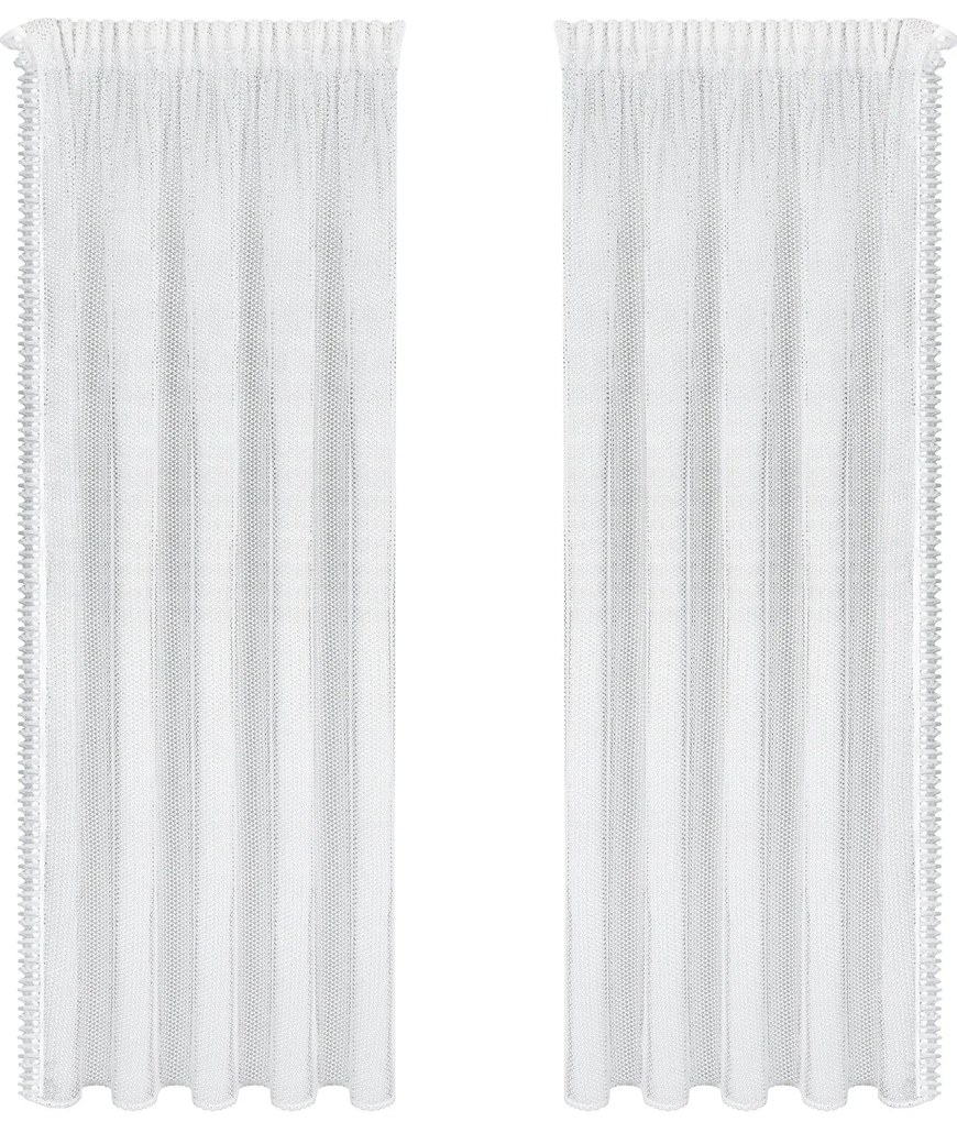 ZÁCLONA NA PÁSKE ALEX, SADA 2KS 140X270 CM BIELA