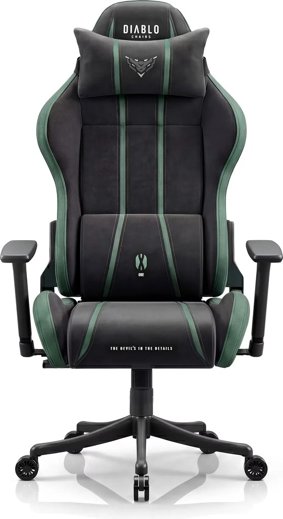 Herné kreslo z látkovým poťahom Small Size, čierny-zelený: Diablo X-One 2.0 Forest Green