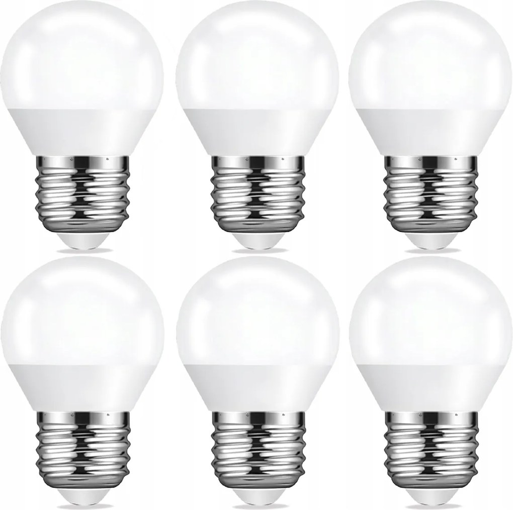 Sada 6x LED žiarovka E27 8W 700lm 4000k g45 guľatá - neutrálna biela