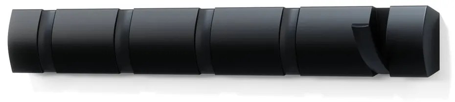 Čierny nástenný vešiak z topoľového dreva Flip - Umbra