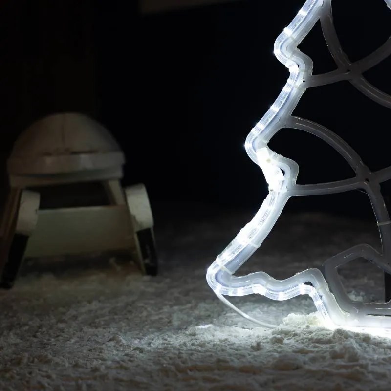 DECOLED LED světelný stromeček, 49 x 58 cm, ledově bílá