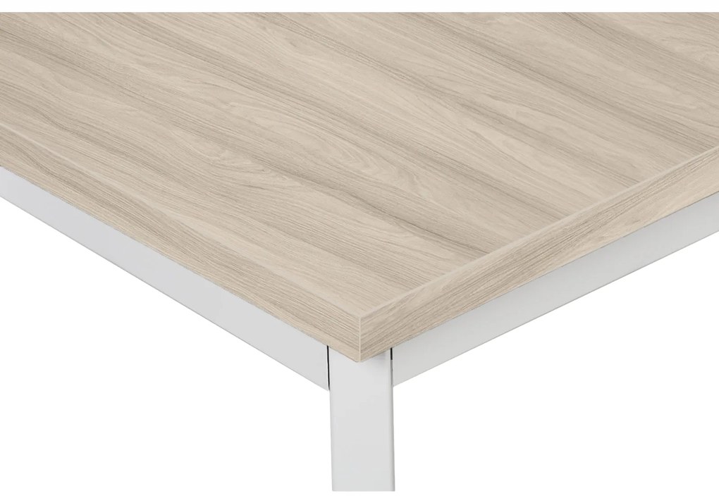 Jedálenský stôl TRIVIA, sivá podnož, 1600 x 800 mm, dub prírodný