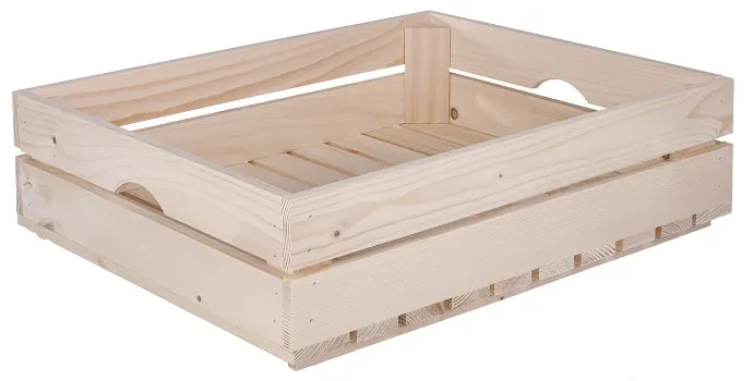 ČistéDrevo Drevená debnička 50 x 39 x 12 cm (protišmyková)