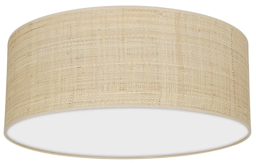 Stropné svietidlo Marshall, 1x ratanové tienidlo, (biele plexisklo), (fi 40cm)