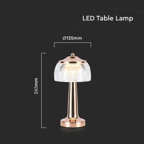 LED Stmievateľná stolná lampa LED/1W/5V 3000-6000K 1800 mAh rose gold