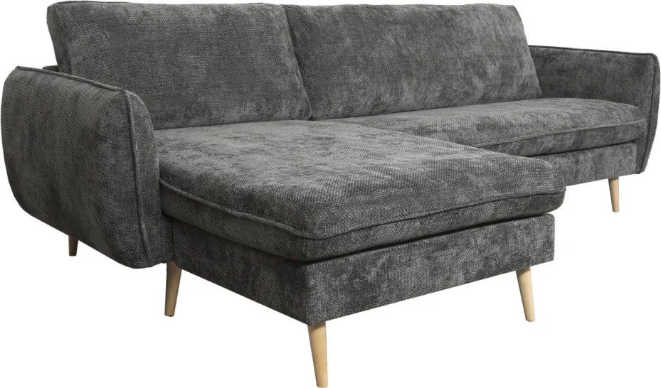 Rohová sedačka Salma, grafitová tkanina, univerzálna pravá/ľavá