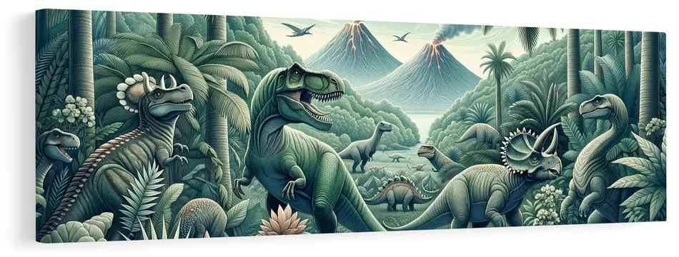 Obraz divoký svet dinosaurov