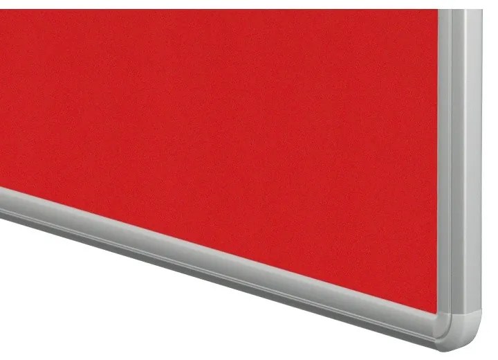 Textilná nástenka ekoTAB v hliníkovom ráme, 900 x 600 mm, červená