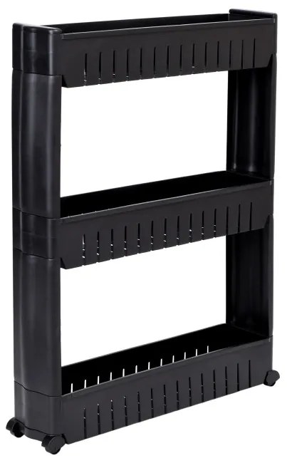 Pojazdný regál LEIRA 3 police čierny