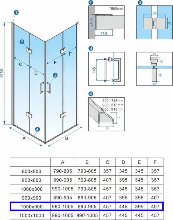 BPS-koupelny Obdĺžnikový sprchovací kút HYD-OK13A 100x90 chróm/transparent + vanička HYD-OSV-ST04A biela