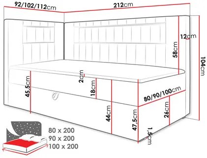 Jednolôžková posteľ 80cm Rivaldi 3 (biela + červená). Vlastná spoľahlivá doprava až k Vám domov. 1122304