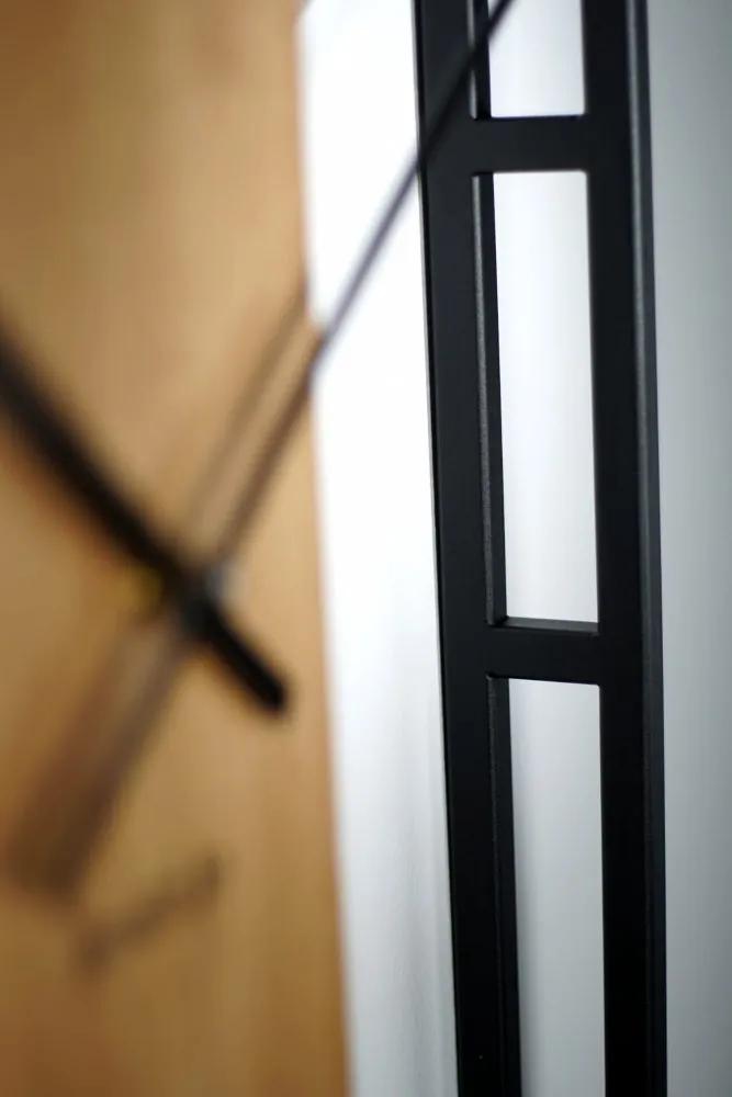 Dizajnové nástenné hodiny v kombinácií dreva a kovu 50 cm