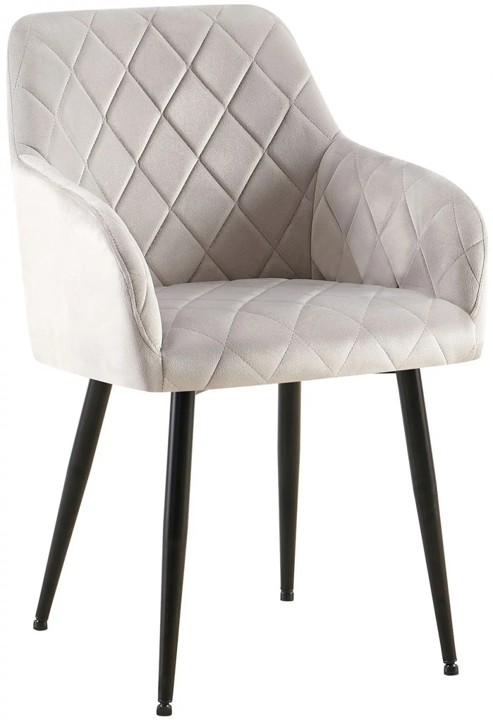 Jedálenská stolička Monett - zamat, B čierny rám - Sivá