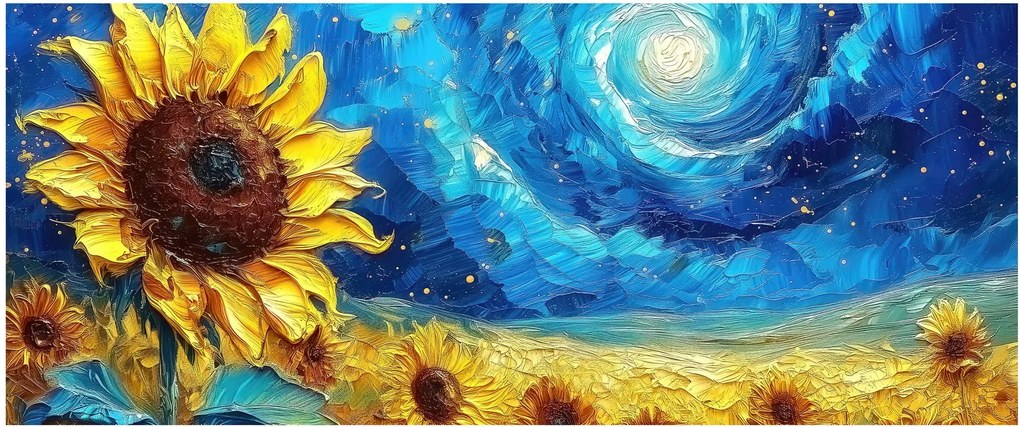 Obraz - Maľba slnečníc (120x50 cm)