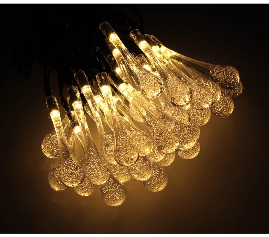 IKO Záhradné solárne osvetlenie 6,5 m 30LED - teplá biela