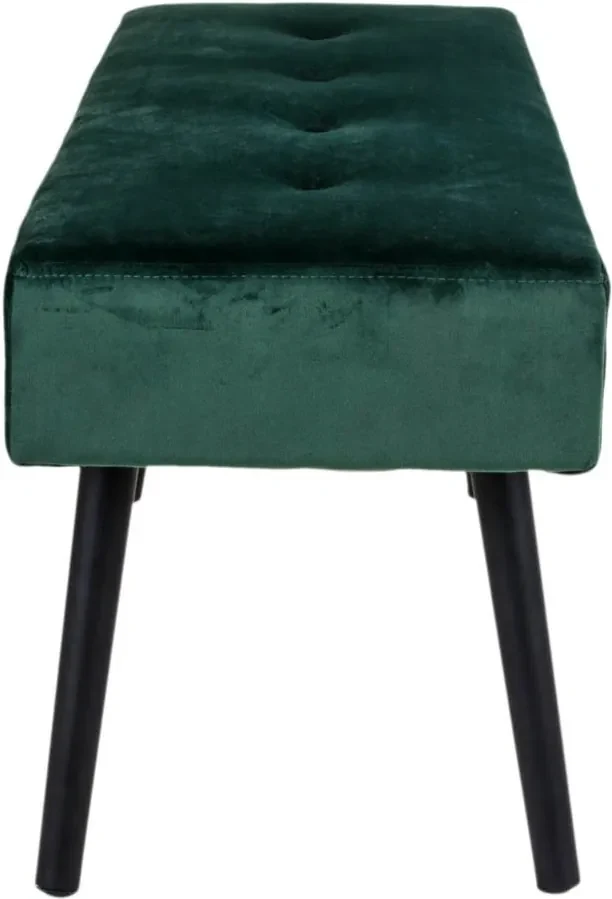 Zelená Zamatová lavica Skiby 35 × 100 × 44 cm HOUSE NORDIC