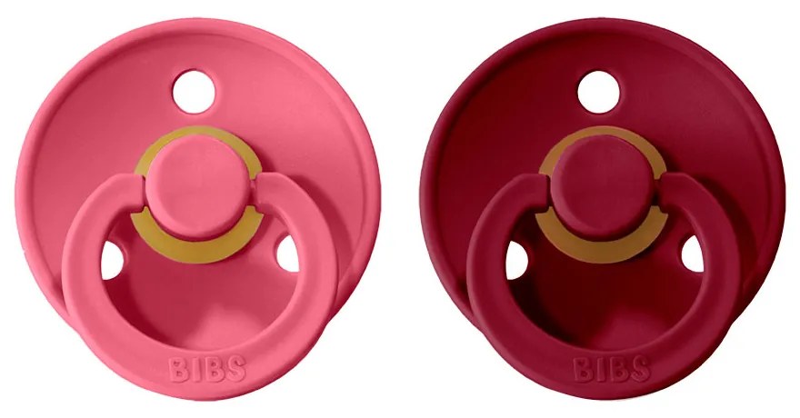 BIBS Colour cumlíky, kaučuk 2ks - veľkosť 1 - Coral Ruby