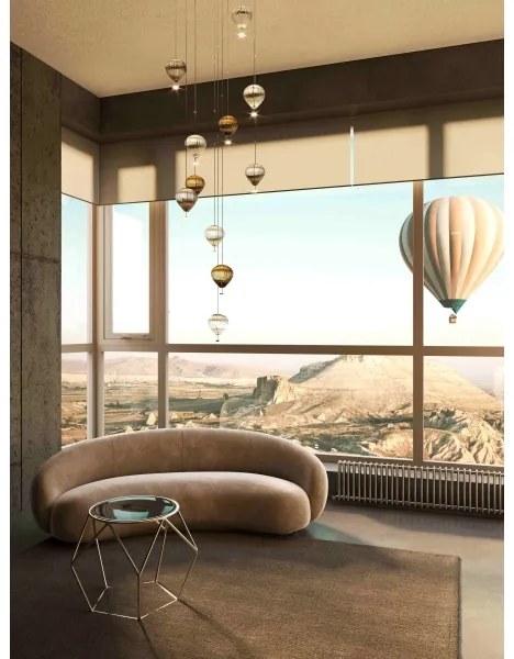 MAXLIGHT P0575 - LED Luster na lanku PALLONCINI 2xLED/3W/230V pr. 12 cm béžová