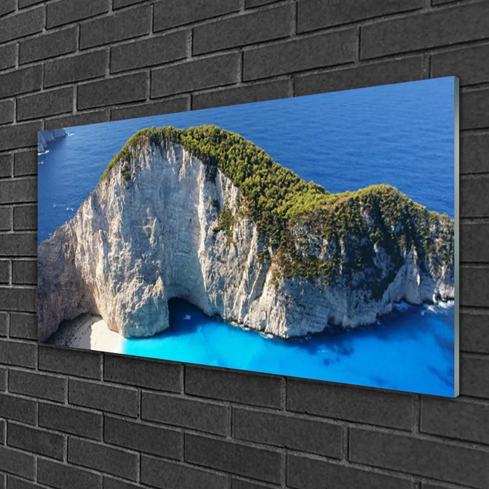 Obraz na skle Skaly more príroda 100x50 cm