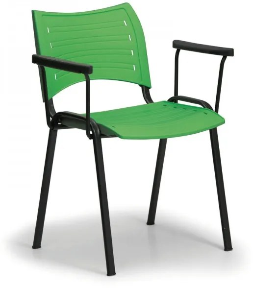 Plastová stolička SMART - čierne nohy s podrúčkami