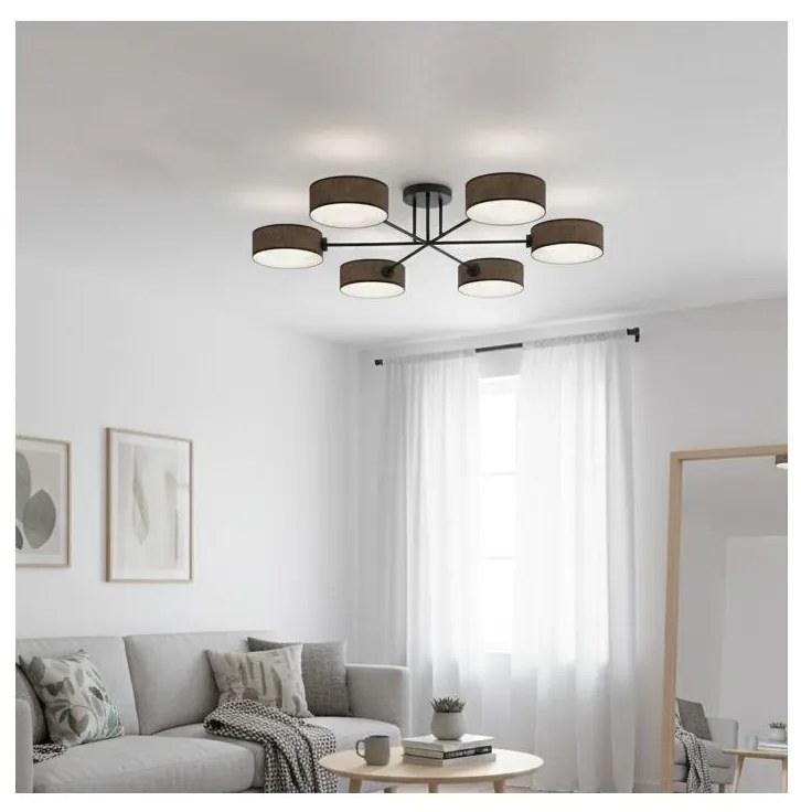 Prisadený luster MAGA 6xE14/10W/230V hnedý