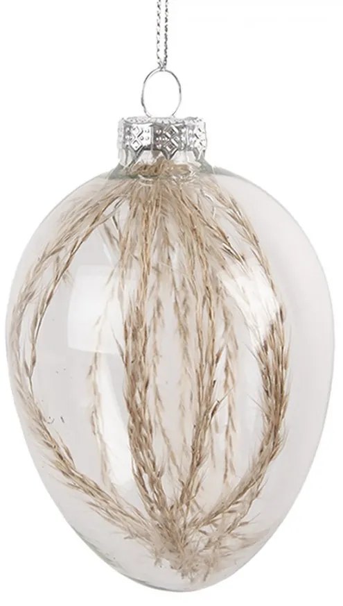 Závesné sklenené vajíčko so sušenými kvetmi Egg Bloom - Ø 7*10 cm