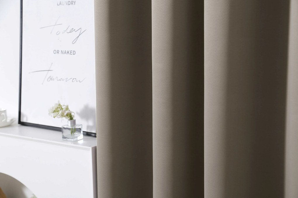 Svetlohnedý záves OXFORD 140x250 cm Zavesenie: Riasiaca páska