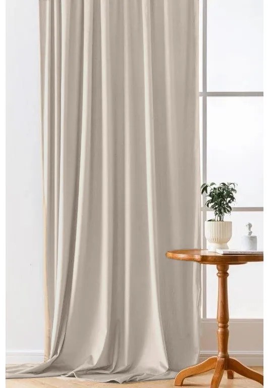 Béžový zatemňovací záves VELVET 140x250 cm Zavesenie: Kovové krúžky