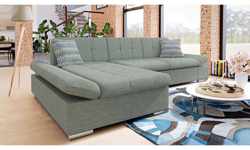 Rohová rozkladacia sedacia súprava Laviva Premium, Dostupné poťahy: Piano 02, Strana: ľavá