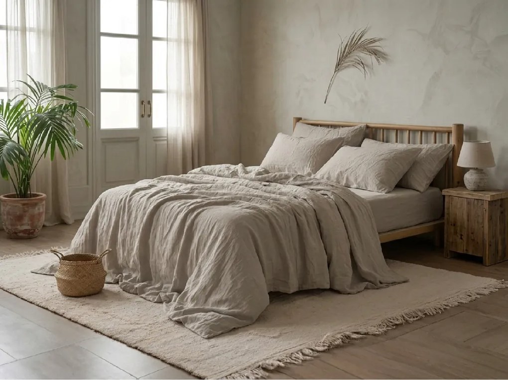 Mušelínové obliečky MUSSARI béžovosivé Rozmer obliečky: 2 ks 70 x 90 cm | 200 x 220 cm