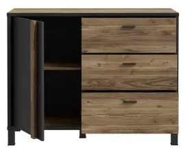 Komoda s zásuvkami OREN hnedá/čierna