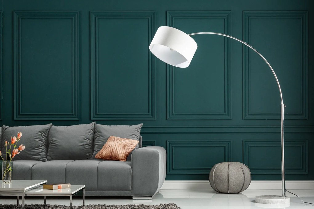Stojacia lampa Big Bow 170-180cm ľanová biela