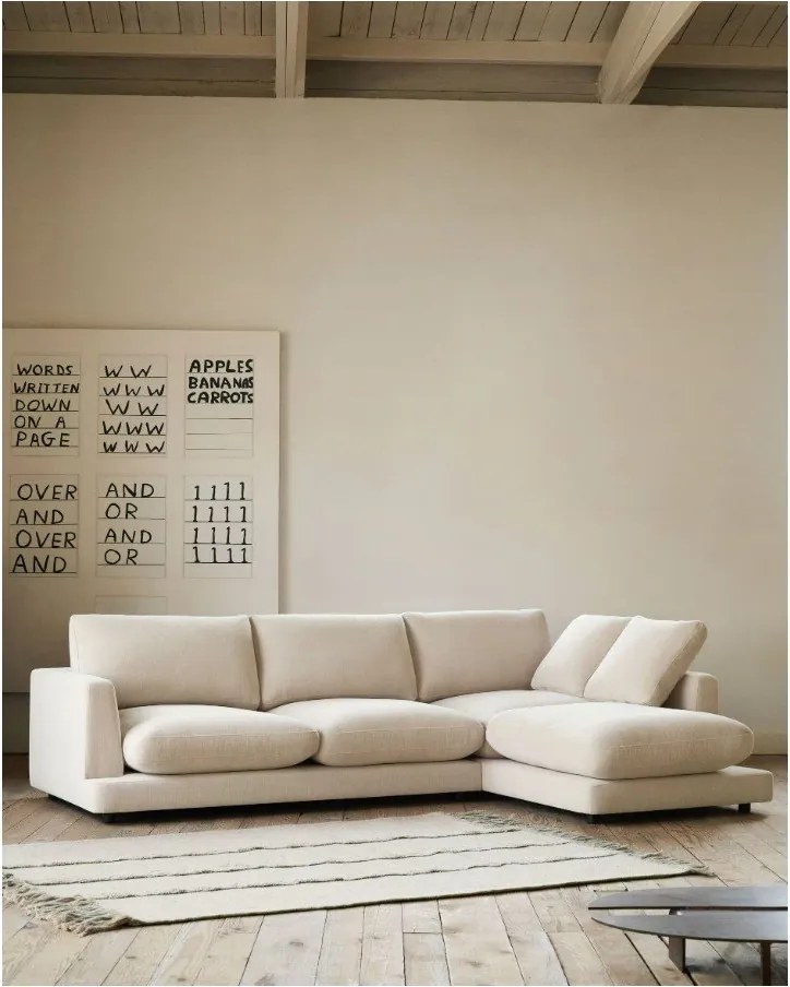 Béžová ženilková rohová pohovka (ľavý roh/s leňoškou) Gala – Kave Home