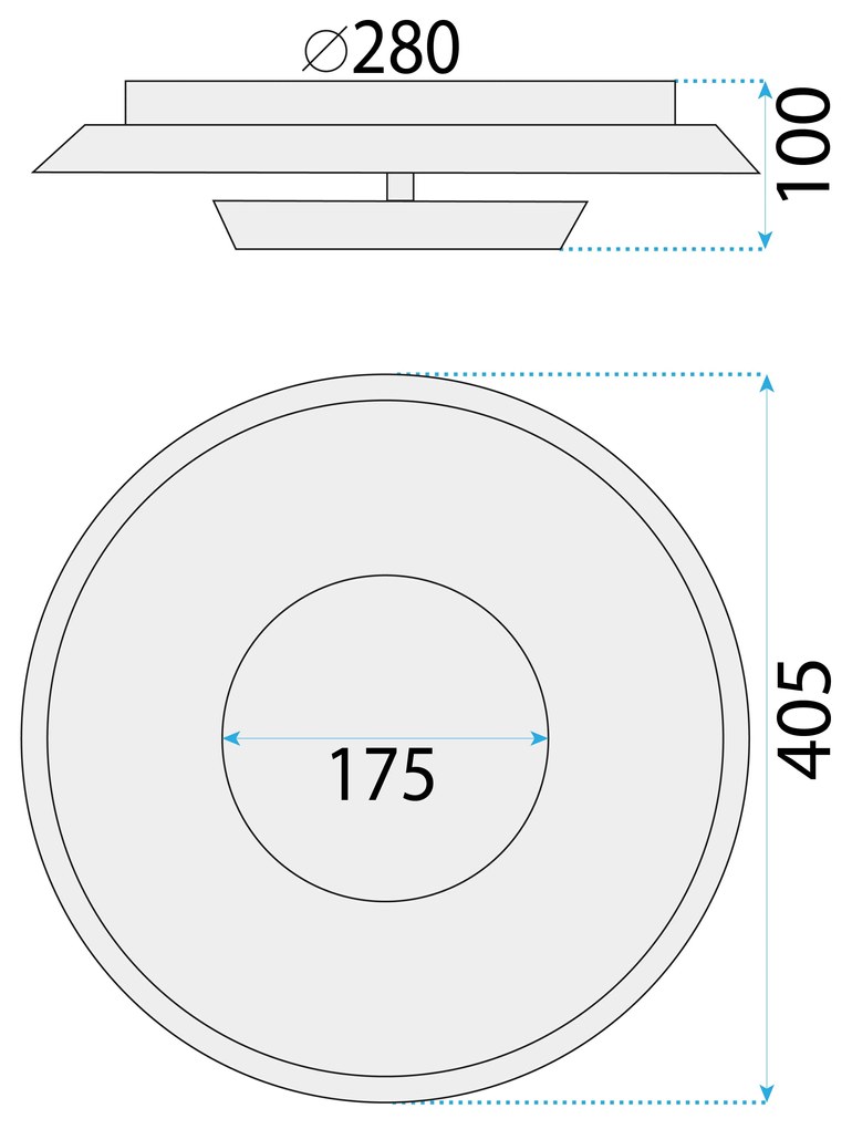 Toolight Toolight, LED stropné svietidlo 40cm, 14W, APP1459, biela, OSW-04189