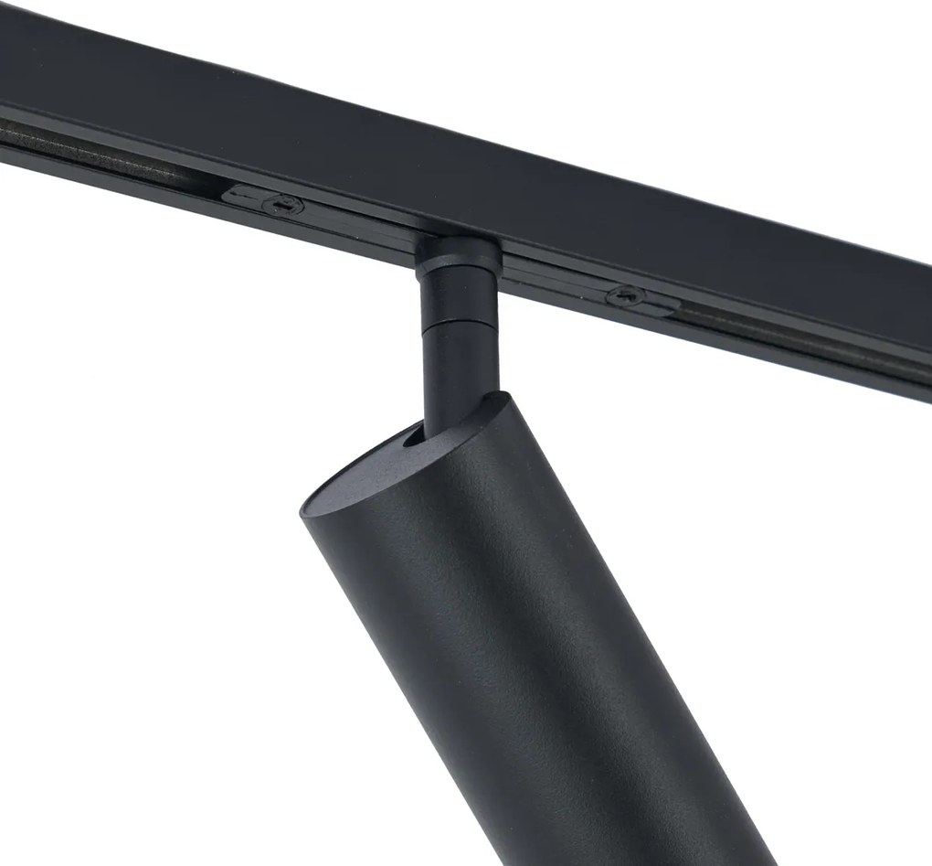 Moderný reflektor čierny pre 1-fázový koľajnicový systém GU10 35mm - Slimline Uzzy