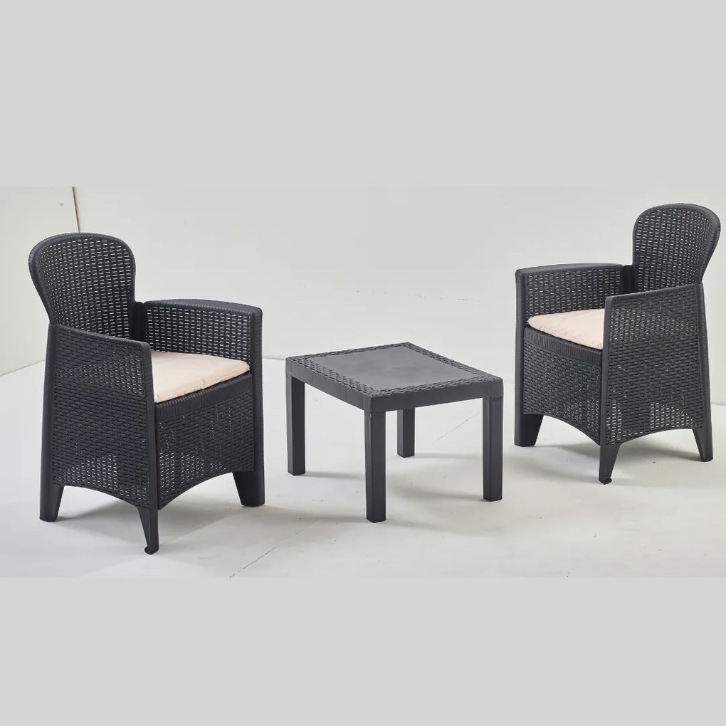 Záhradný set AKITA, 3-dielny, antracitová I.P.A.E-Progarden