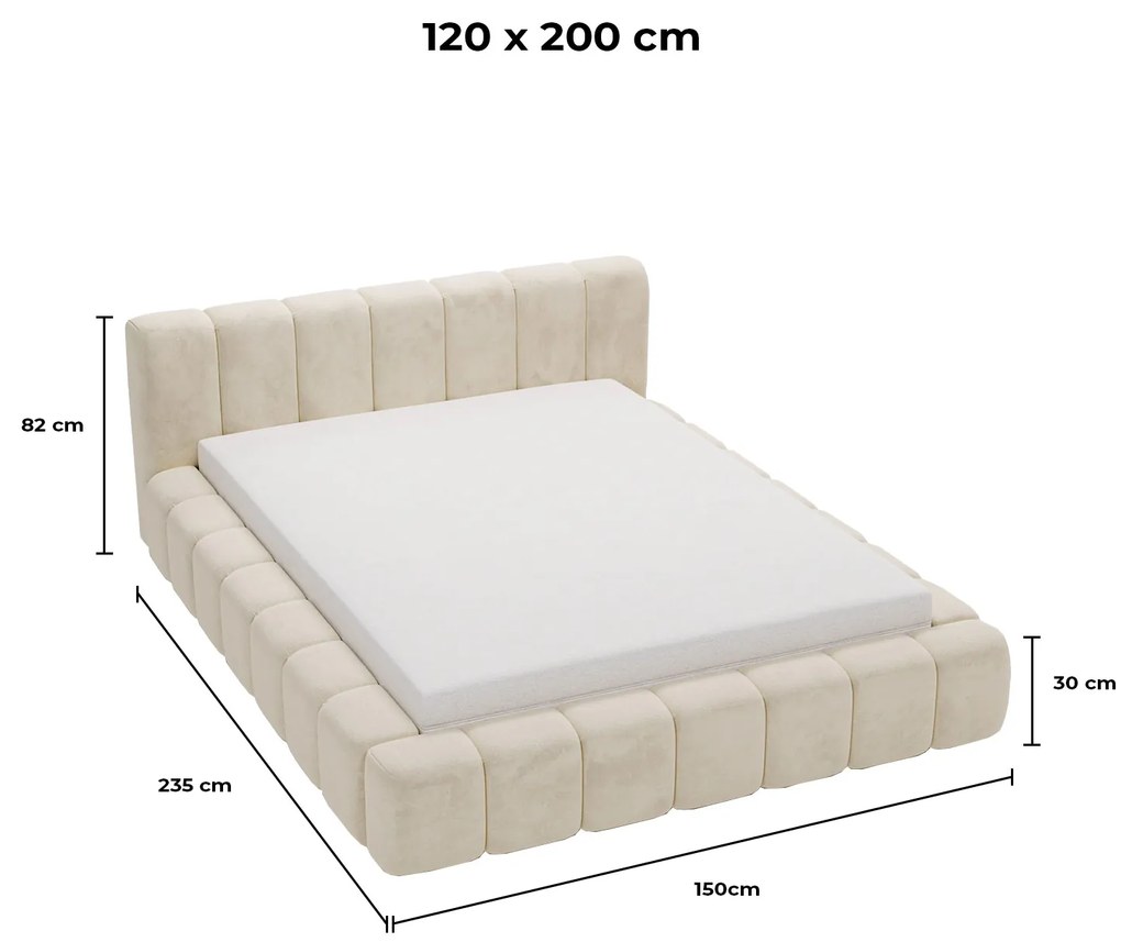 PROXIMA.store - Minimalistická čalúnená posteľ NETTIE ROZMER: 180 x 200 cm, TYP ROŠTU: KOVOVÝ ROŠT