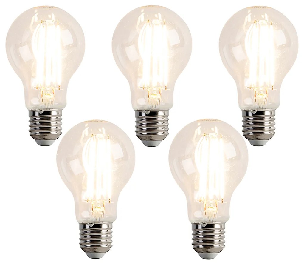 Sada 5 stmievateľných LED žiaroviek E27 A60 7,6W 780 lm 2700K