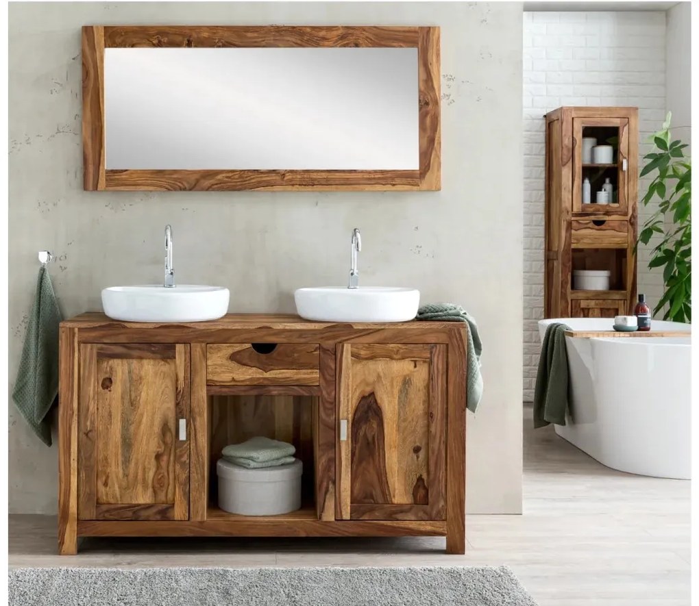 furniture-nabytek.cz - Masivní umyvadlová skříňka Lagos z palisandru, lakovaná, hnědá