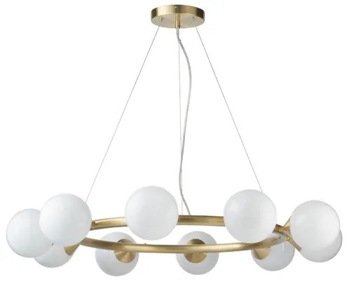 Endon 106008 - Závesný luster na lanku OTIS 10xG9/3W/230V zlatá/biela