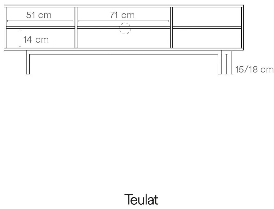 Sivý TV stolík 180x52 cm Sierra – Teulat